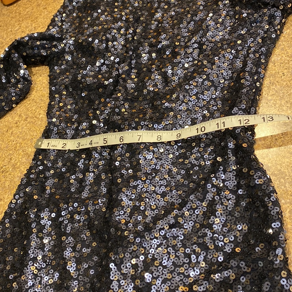 NWT Calvin Klein Blue Sequin Cocktail Social Event Dressy Dress Size 2 - Picture 8 of 16